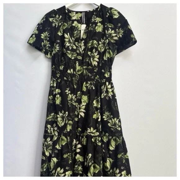 NWT Anthropologie The Somerset Cotton Floral print Maxi Dress, size S